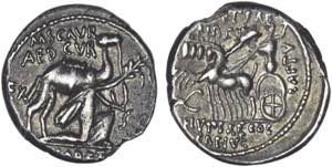 Roman - Republic - Aemilia - Denarius; M. ... 