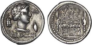 Roman - Republic - Furia - Denarius; L. ... 