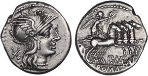 Roman - Republic - Maenia - Denarius; P. ... 