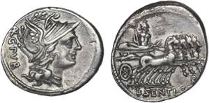 Roman - Republic - Sentia - Denarius; L. ... 