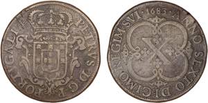 D. Pedro Príncipe Regente - X Réis 1683; ... 
