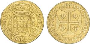 D. Pedro II - Ouro - Quartinho 1691; ... 