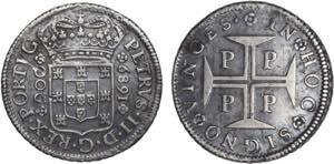 D. Pedro II - Doze Vinténs 1689; P; ... 
