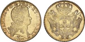 D. João V - Ouro - Dobra 1730 M; excelente ... 