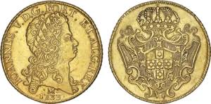 D. João V - Ouro - Dobra 1733 M; Escassa; ... 