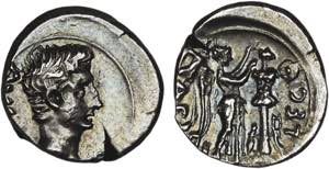 Roman - Augustus (27 BC-14 AD) - Quinarius; ... 