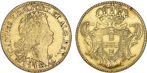 D. João V - Ouro - Peça 1742 R; G.132.26, ... 