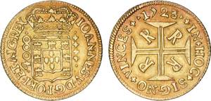D. João V - Ouro - Moeda 1723 R; data ... 