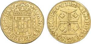 D. João V - Ouro - Quartinho 1712; legenda ... 