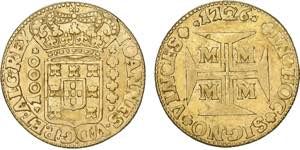 D. João V - Ouro - Quartinho 1726 M; Rara; ... 
