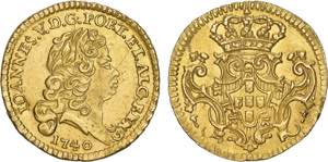 D. João V - Ouro - Meio Escudo 1740; ... 
