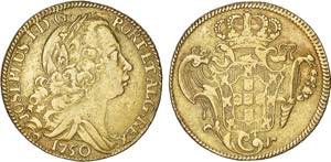 D. José I - Ouro - Peça 1750; G.53.01, JS ... 
