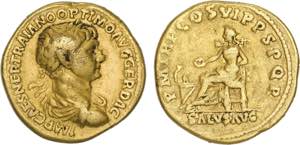 Roman - Trajan (98-117) - Gold - Aureus; IMP ... 