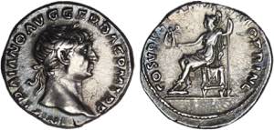 Romanas - Trajano (98-117) - Denário; ... 