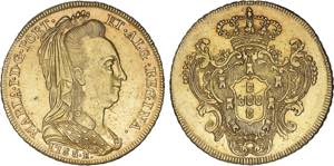 D. Maria I - Ouro - Peça 1788 R; Véu de ... 