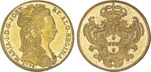 D. Maria I - Ouro - Peça 1796; ligeiros ... 