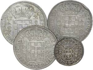 Brasil - D. José I - Lote (4 moedas) - 640 ... 