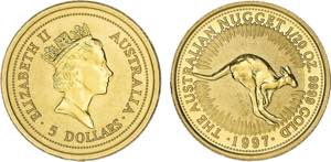 Austrália - Ouro - 5 Dollars 1997; PROOF; ... 