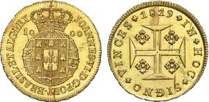 D. João VI - Ouro - Quartinho 1819; ... 