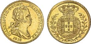 D. João VI - Ouro - Meio Escudo 1818; ... 