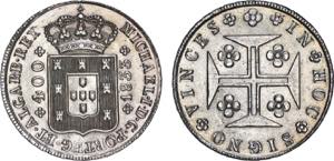 D. Miguel I - Cruzado Novo 1833; cruz ... 