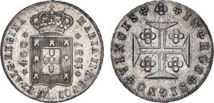 D. Maria II - Cruzado Novo 1837; cruz ... 
