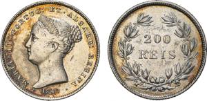 D. Maria II - 200 Réis 1843; G.38.04; MBC