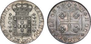 D. Maria II - Cruzado Novo 1834; Ensaio de ... 