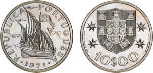 Portugal - Republic - 10 Escudos 1971; ... 