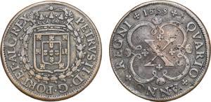 D. Pedro II - X Réis 1688; cobre; eixo às ... 