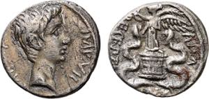 Roman - Octavian - Quinarius; CAESAR IMP VII ... 