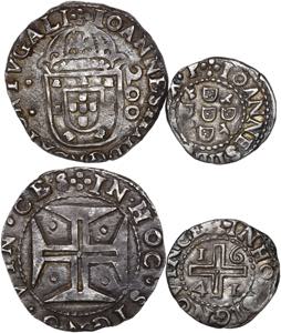 D. João IV - Lote (2 moedas) - Meio Cruzado ... 