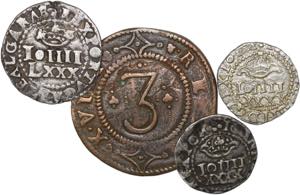 D. João IV - Lote (4 moedas) - 4 Vinténs, ... 