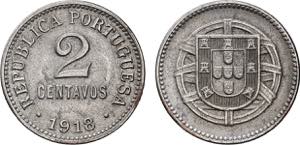 Portugal - Republic - 2 Centavos 1918; iron; ... 