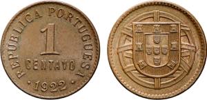 Portugal - Republic - 1 Centavo 1922; ... 