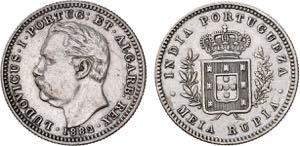 India - D. Luís I (1861-1889) - Silver - ... 