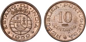 India - Republic - 10 Centavos 1959; Bronze; ... 