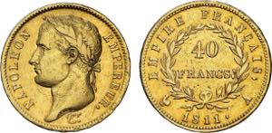 France - Gold - 40 Francs 1811 A; KM.696.1 ; ... 