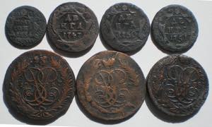 Rússia - Lote (7 moedas) - Poluska 1734 ... 