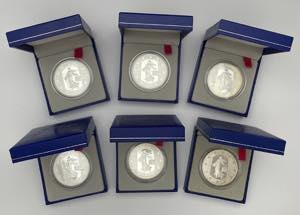 France - Silver - 6 coins - La Semeuse; (5x) ... 