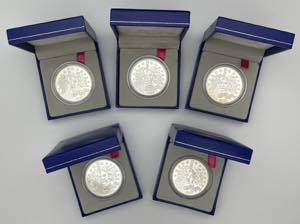 France - Silver - 5 coins - Europa; (5x) 1 ... 