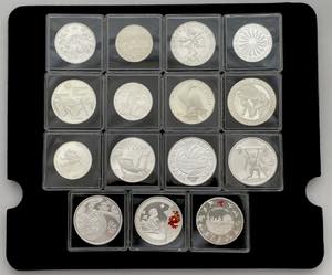 Various Countries - Silver - 15 coins - ... 
