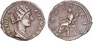 Roman - Lucilla - Denarius; CONCORDIA; RCV ... 