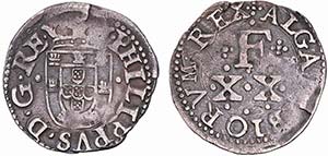 D. Filipe II - Vintém; G.01.07; 1,49g; MBC- ... 