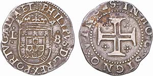 D. Filipe III - Tostão; L-B, cruz cantonada ... 