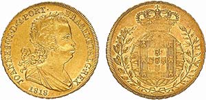 D. João VI - Ouro - Meia Peça 1818; (5+4) ... 