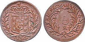India - D. Maria II (1834-1853) - Copper ... 