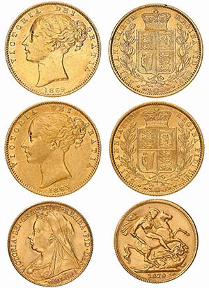 Great Britain - Lot (3 Coins) - Gold - ... 