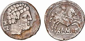 Ibero-Roman - Osca - Denarius; 120-80 BC; ... 