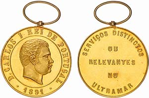 Medals - Gold - 1891 - Silva - Dedicada a D. ... 